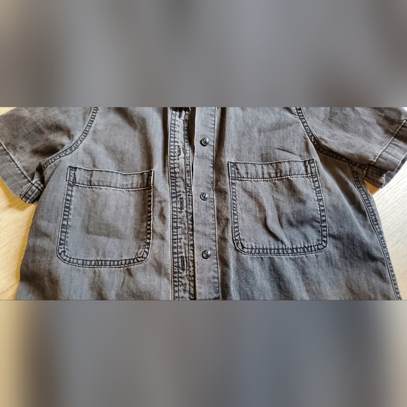 🖤 Madewell 100% Cotton Black Short Sleeve Button Up Size XS 🖤 - Picture 5 of 10